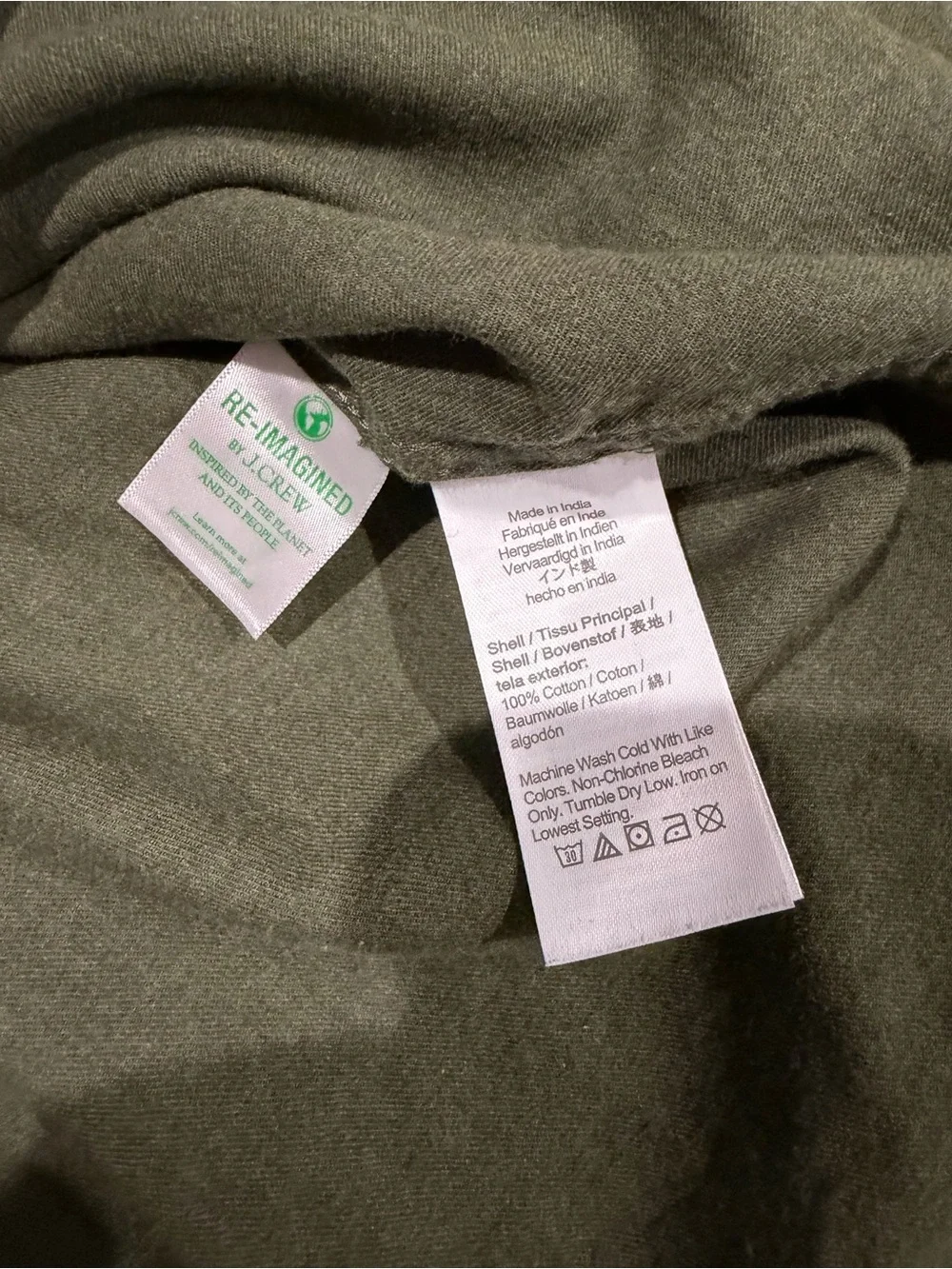 J. Crew Olive Green Brushed Twill Button-Down Shirt - Mens Large